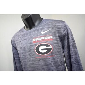 Nike Georgia Bulldogs Gym Shirt Gray Dri Fit Performance Long Sleeve Mens Medium